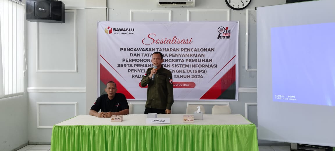 Ketua Bawaslu Kota Tebing Tinggi Amsal Franky H Tambun