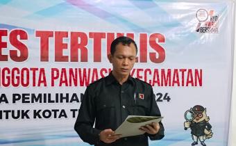 Ketua Bawaslu Kota Tebing Tinggi Amsal Franky H Tambun